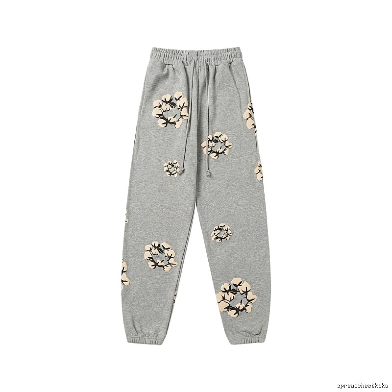 DENIM TEARS Floral Casual Grey Sweatpants