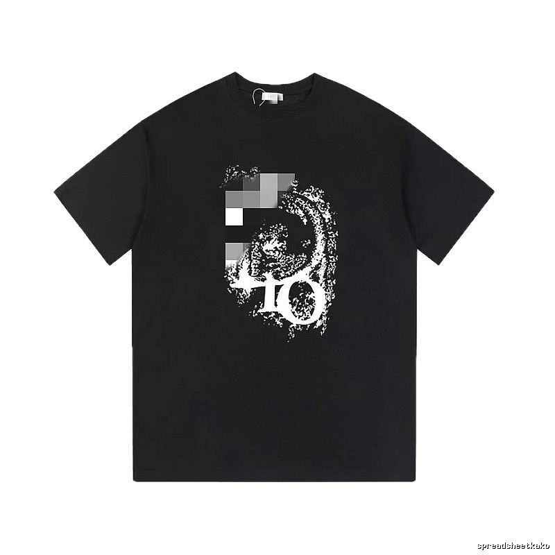 Dior Distressed Print Street Style Black T-Shirt