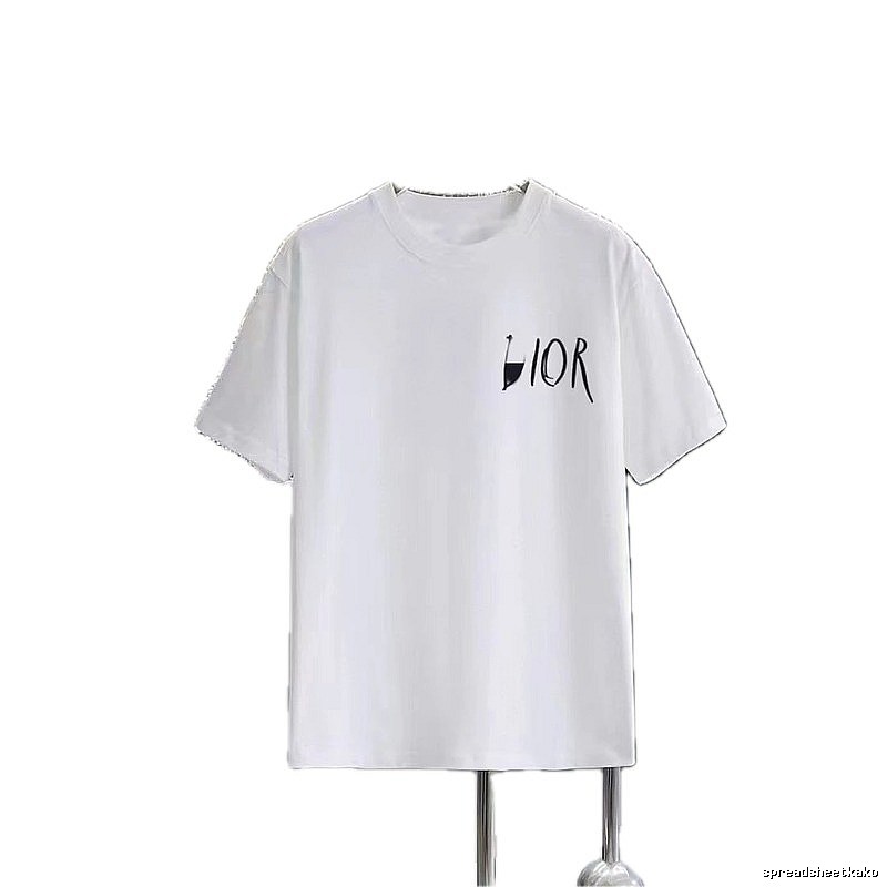 Dior Graffiti Casual Style White Short-sleeve T-shirt