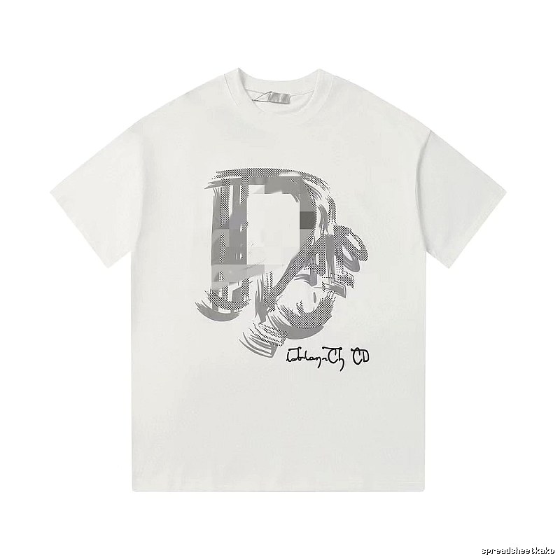 Dior Graffiti Collection Trendy & Cool Style White Short-sleeve T-shirt