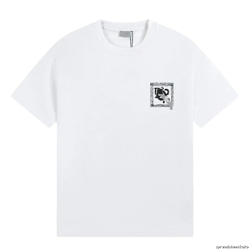 Dior Graffiti Print Minimalist Style White Short-sleeve T-shirt