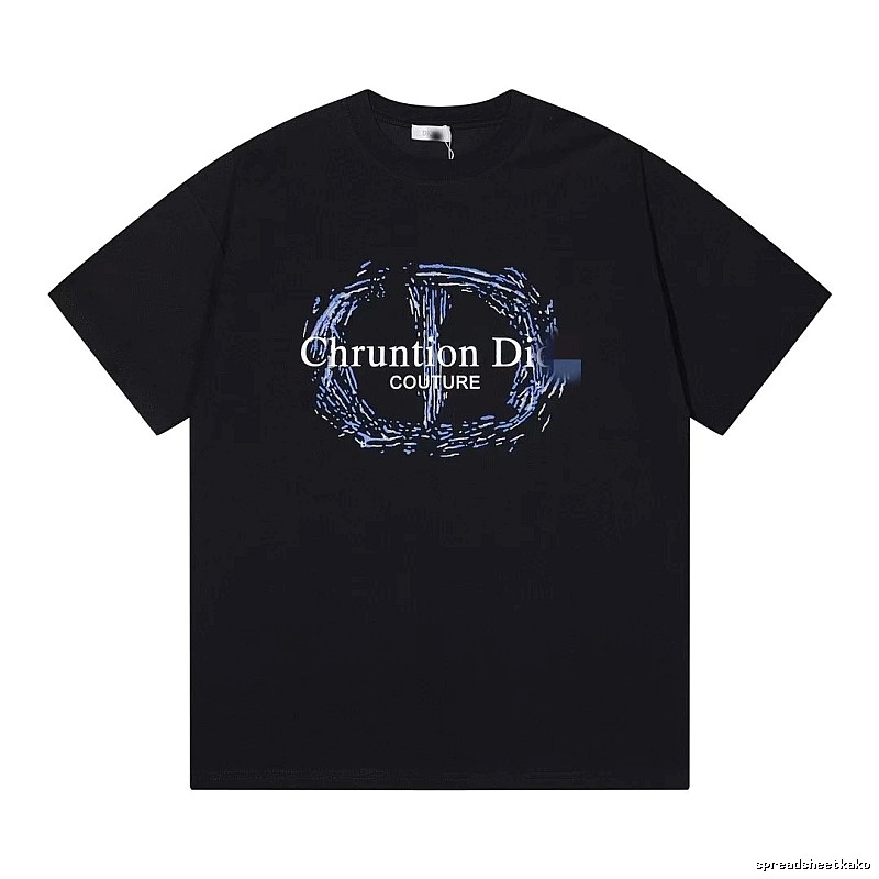 Dior Haute Couture Graffiti-style Black Short-sleeve T-shirt
