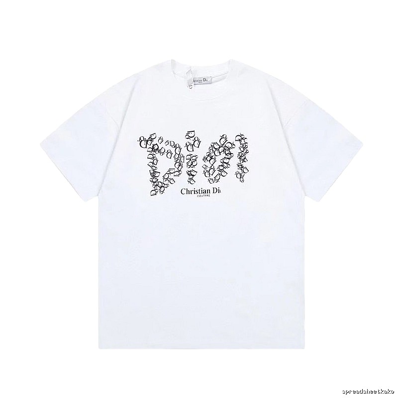 Dior Monogram Light Luxury Style White Short-sleeve T-Shirt