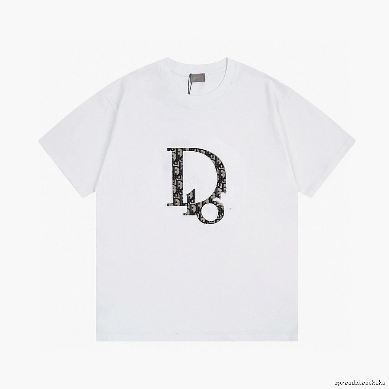 Dior Monogram Light Luxury Style White Short-sleeved T-shirt