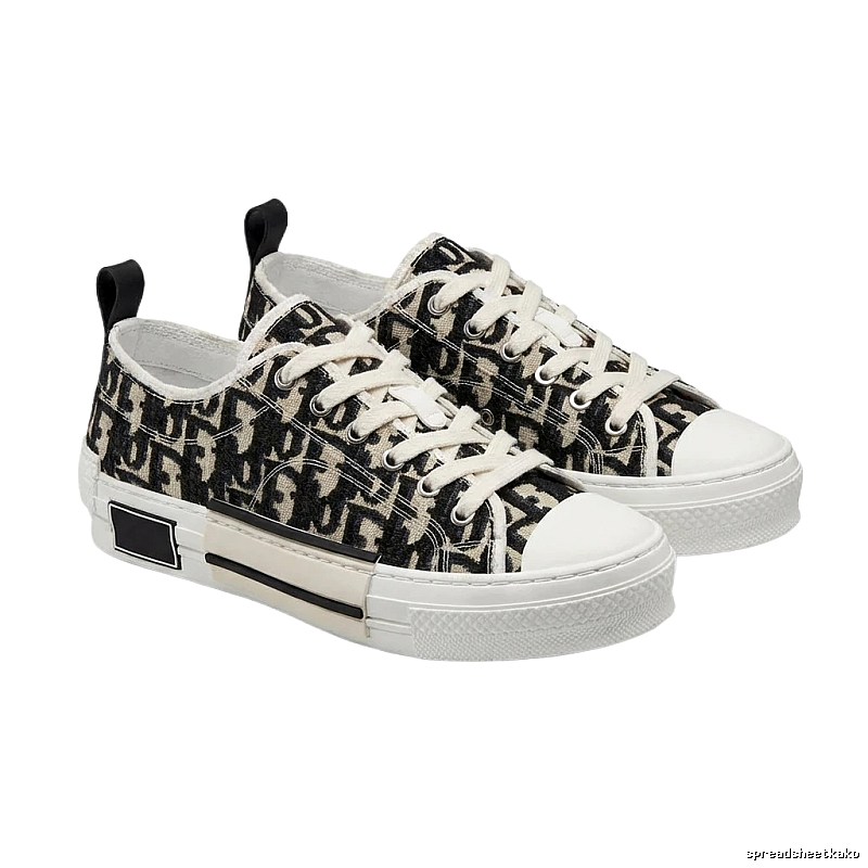 Dior monogram style black and white canvas shoes