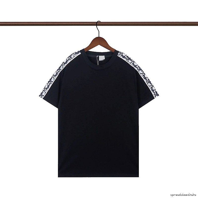 Dior Monogram Webbing Cool Street Style Black T-Shirt
