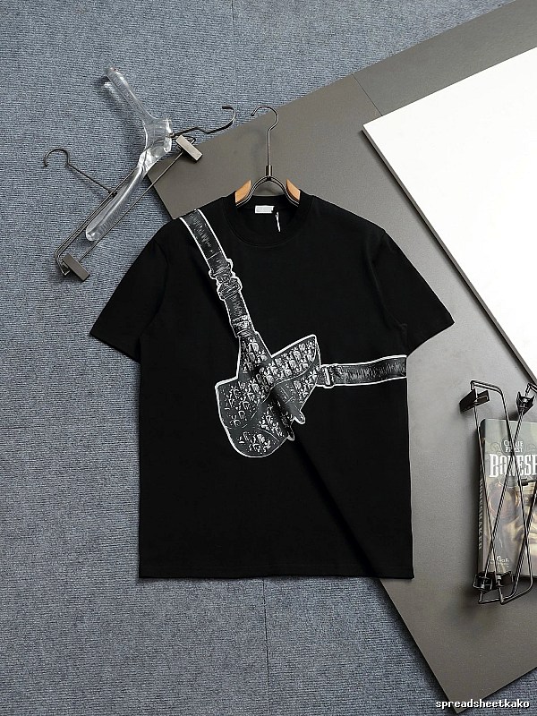 Dior Oblique Collection Streetwear Style Black Short-sleeve T-shirt