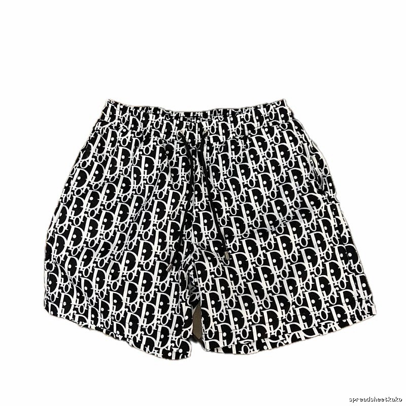 Dior Trendy All-over Monogram Print Black and White Casual Shorts