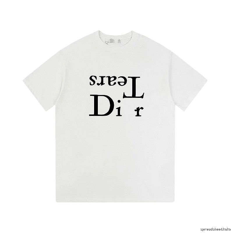 Dior x Tears Co-branded Trendy Style White Short-sleeve T-Shirt