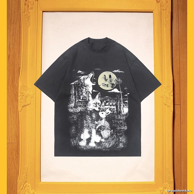 DREW Animal Print Street Style Black T-Shirt