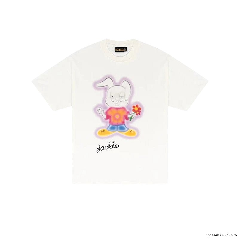 DREW Cartoon Rabbit Street Style Off-white T-shirt