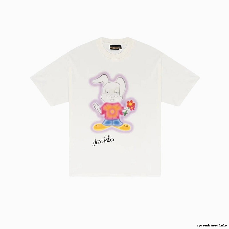 DREW Rabbit Graffiti Cool Trendy Off-white T-shirt
