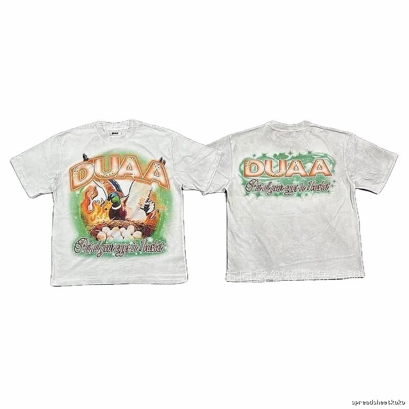 DUAA Wild Duck Print Vintage Style White Short-sleeve T-shirt