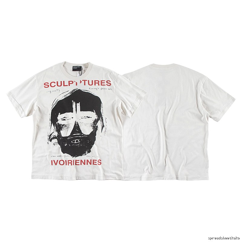 ERD Sculpture Figure Vintage Style Off-white Short Sleeve T-shirt