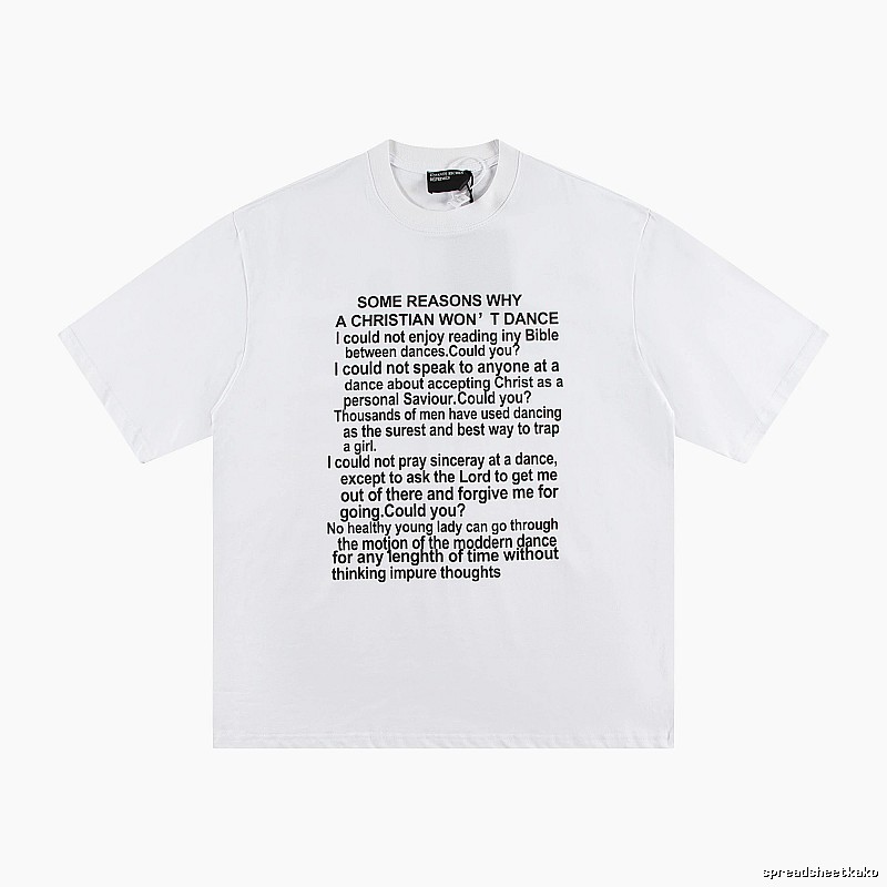 ERD Slogan Print Street Style White T-Shirt