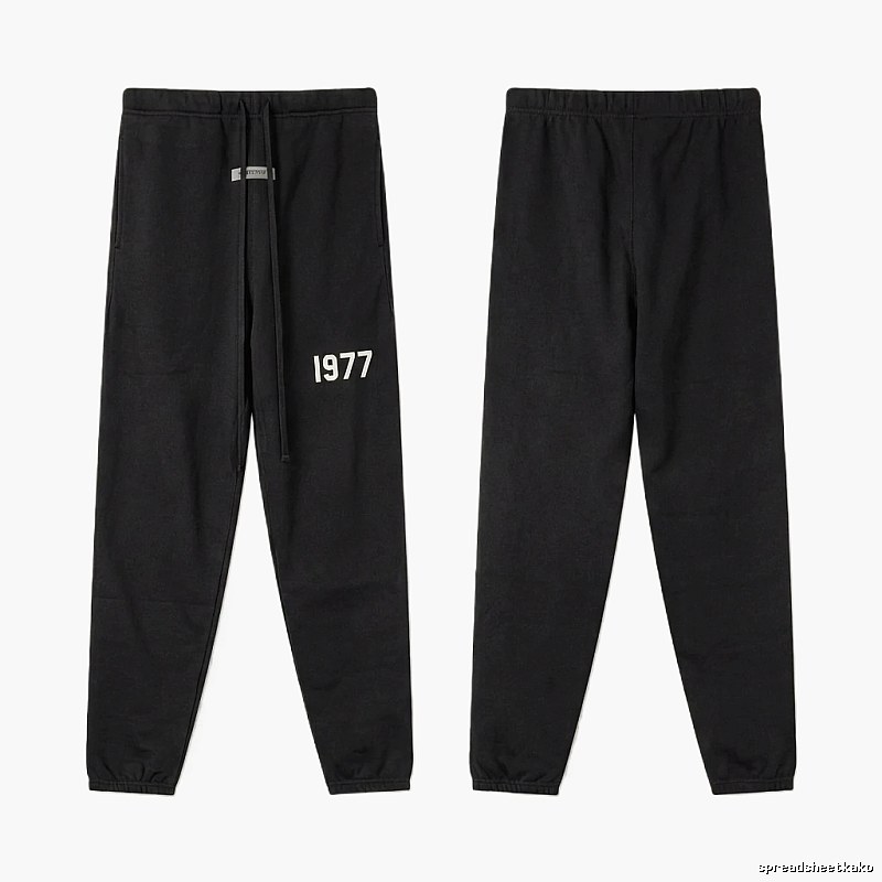 ESSENTIALS 1977 Minimalist Style Black Pants