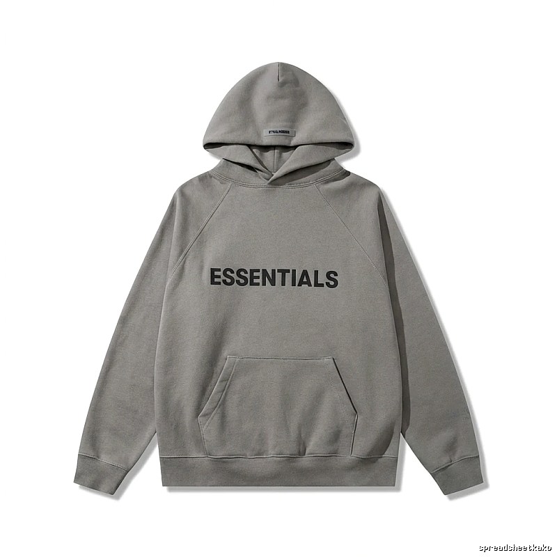 ESSENTIALS minimalist gray hoodie