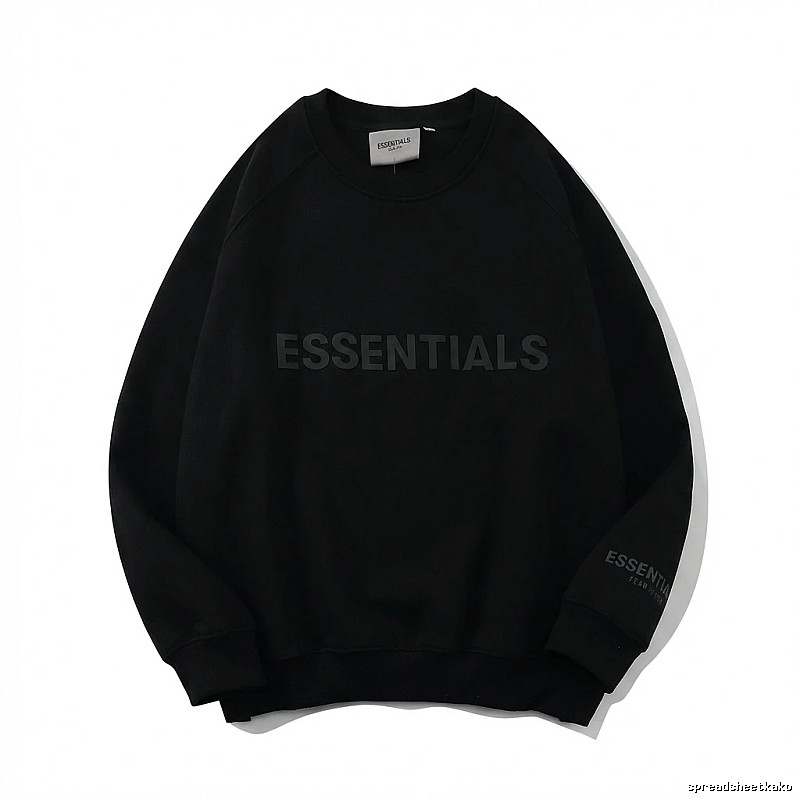 ESSENTIALS minimalist style black sweatshirt