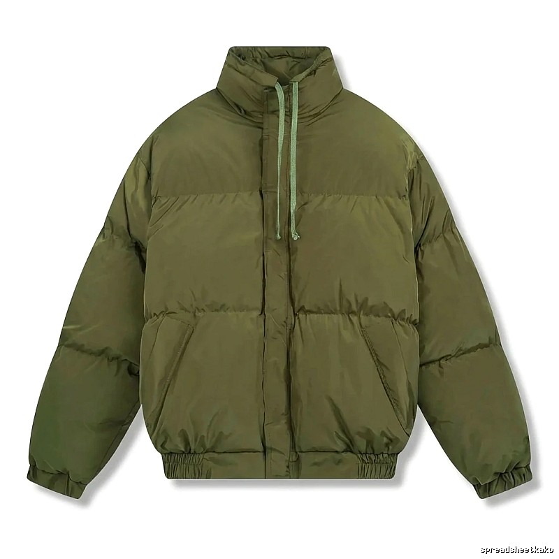 ESSENTIALS Minimalist Style Olive Green Cotton Jacket