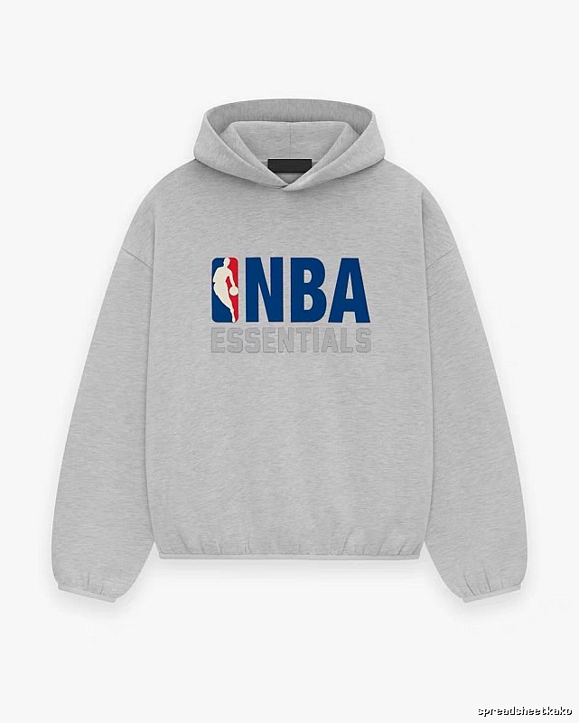 ESSENTIALS NBA-style light gray hoodie