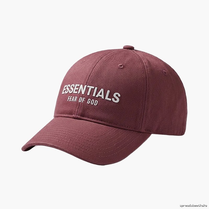 ESSENTIALS Simple Style Burgundy Hat