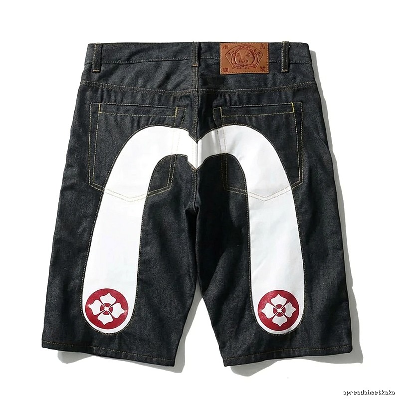 EVISU Classic Trendy Black Shorts