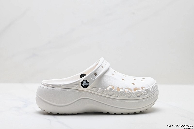 Fashionable white Crocs clogs