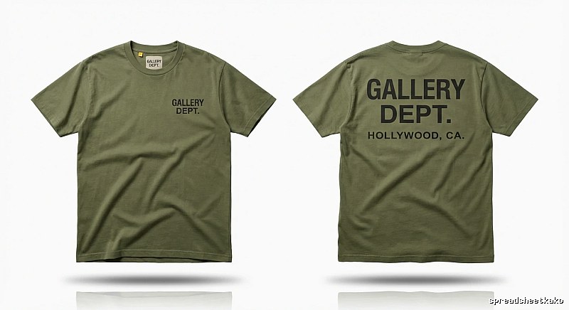 Gallery Dept American Retro Style Green T-shirt