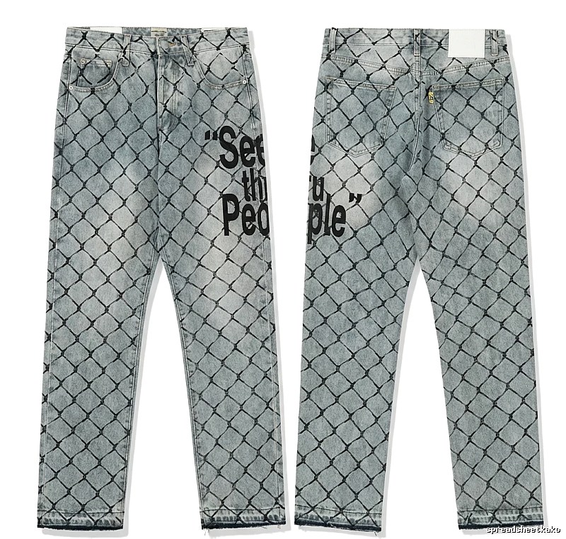 Gallery Dept Checkered Trendy Brand Jeans