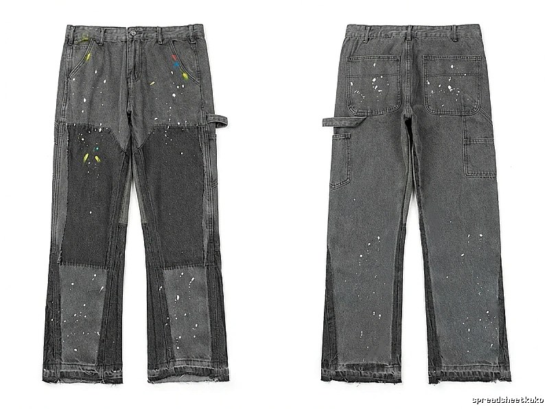 Gallery Dept. Stitched Graffiti Style Grey Pants