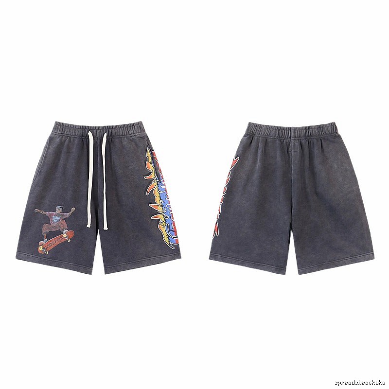 Godspeed Skate Series Street Style Distressed Grey Shorts