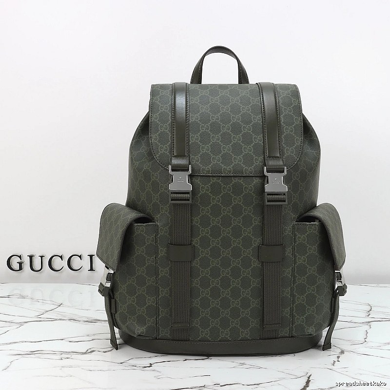 Green GG Monogram Backpack Gucci Backpack for Casual Outfits