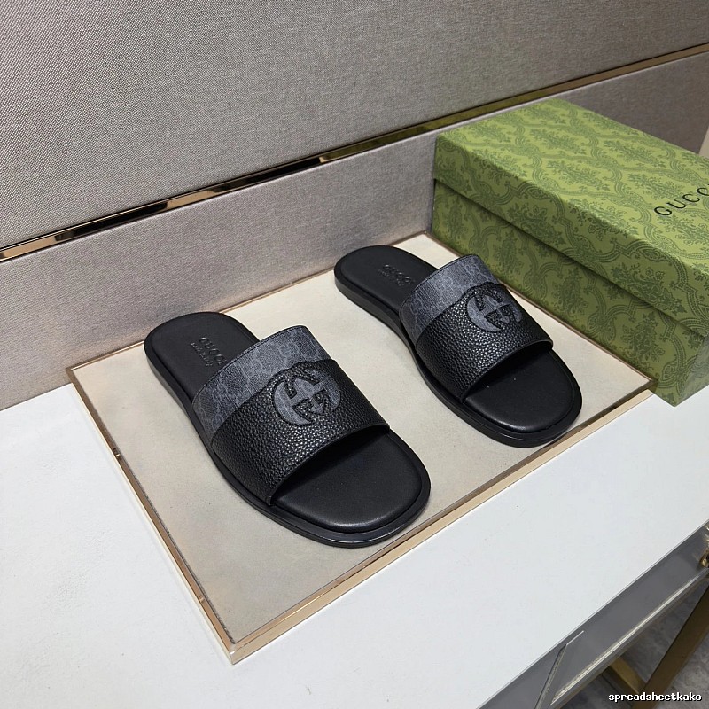Gucci GG Monogram Casual Black Slides