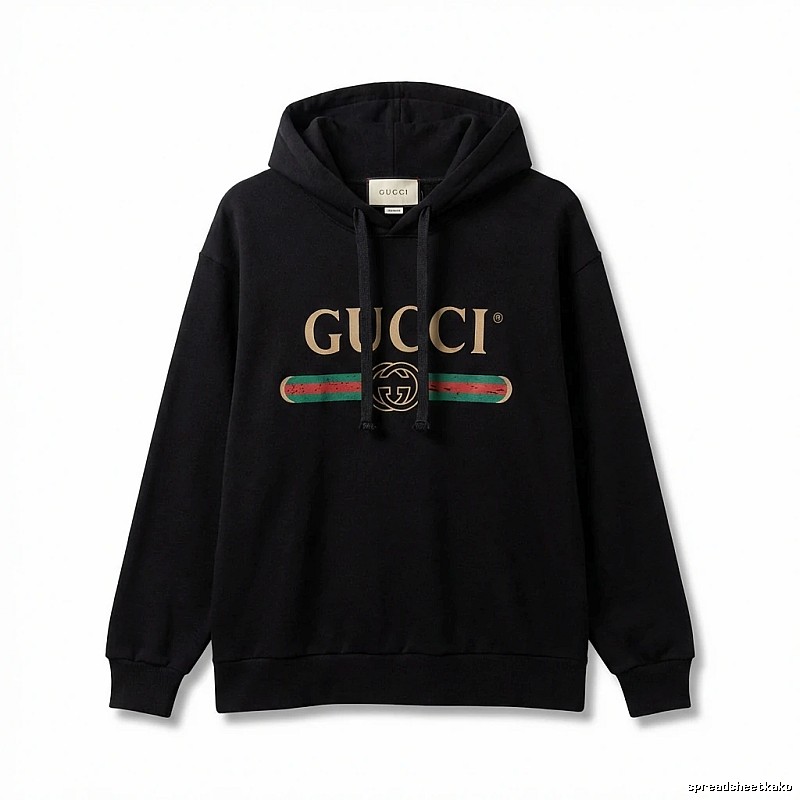 Gucci letter print style black hoodie