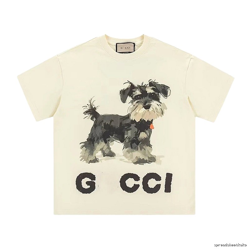 Gucci Schnauzer Print Off-white Casual T-shirt