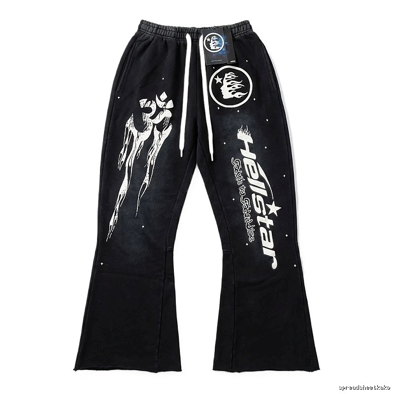 Hellstar dark style black long trousers