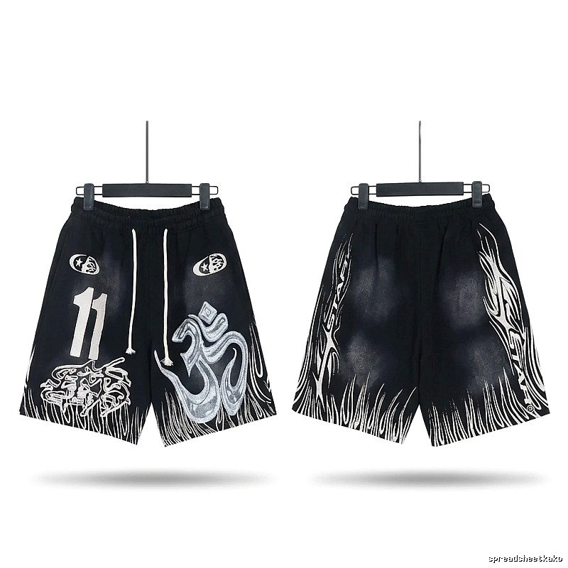 Hellstar Dark Style Graffiti Shorts