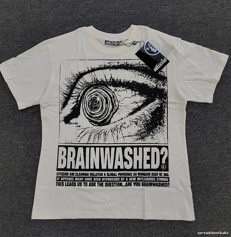 Hellstar Eye Print Street Style White T-Shirt