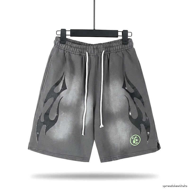 Hellstar Flame Ash Trendy Shorts