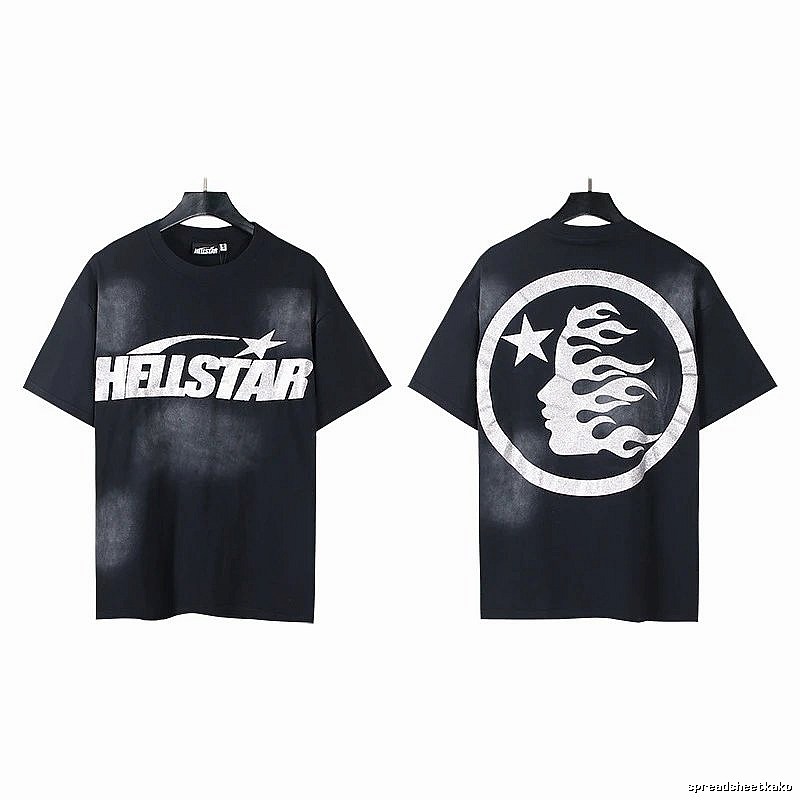 Hellstar Flame Print Street Style Black T-Shirt