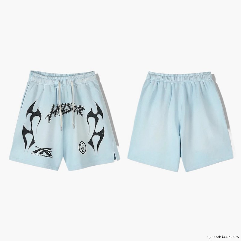 Hellstar Flame Wind Light Blue Shorts