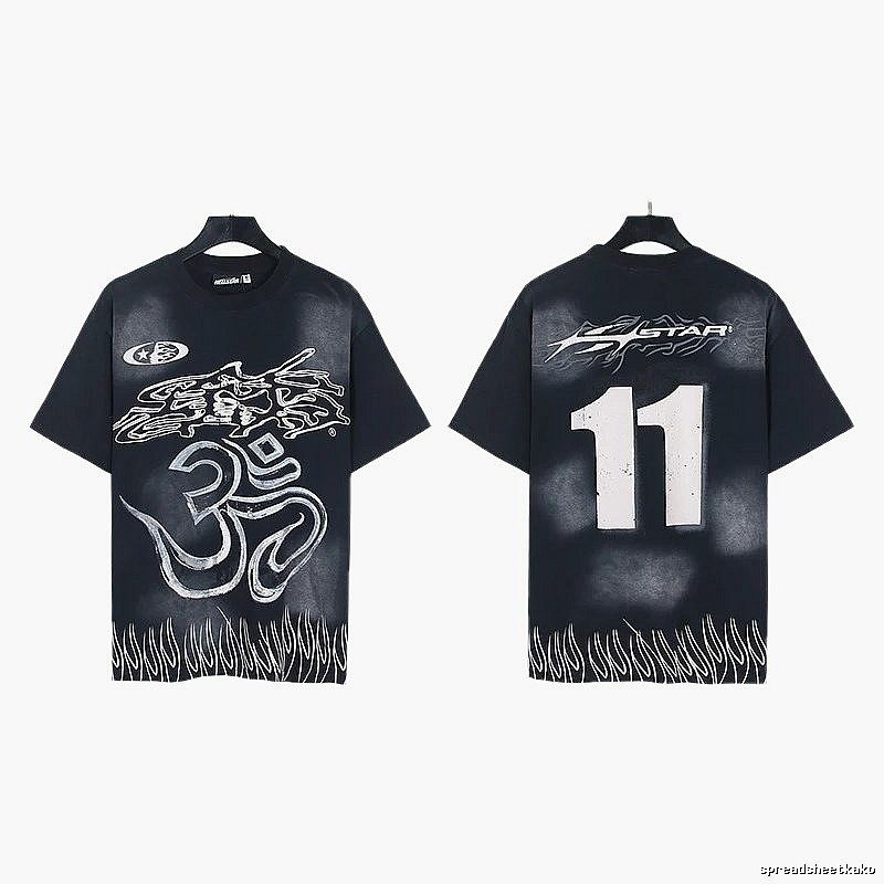 Hellstar No.11 Printed Street Style Black T-Shirt