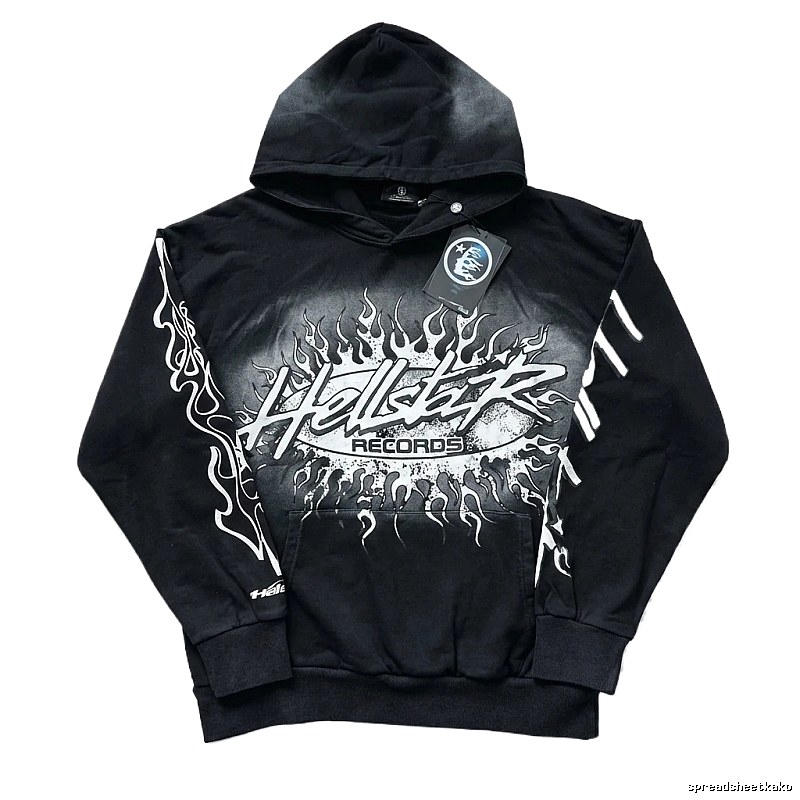 Hellstar Records Flame Wind Black Hoodie