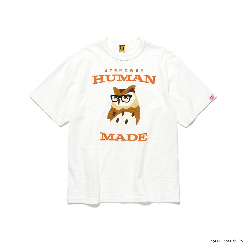 HUMAN MADE Owl Print Vintage White T-Shirt