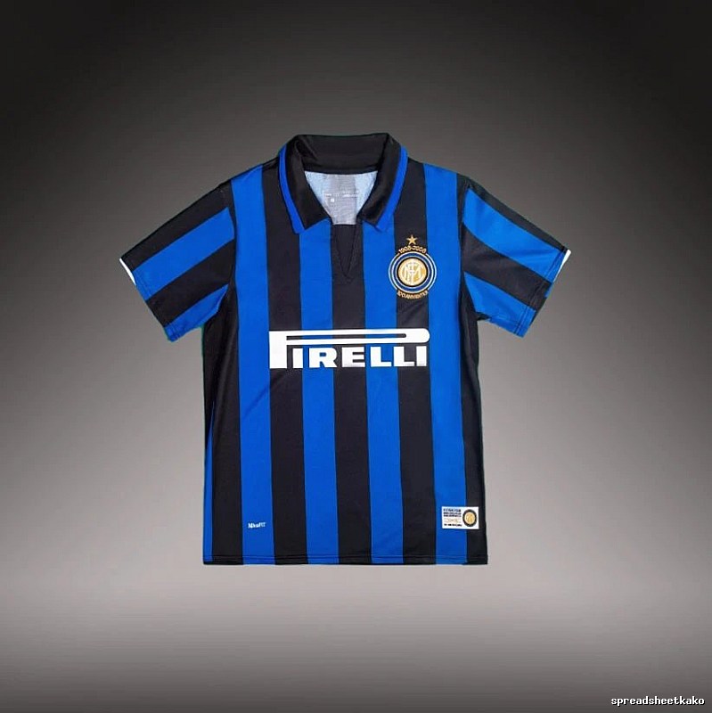 Inter Milan Compact Brehme #3 soccer jersey Blue Black Striped for Smart Casual Looks