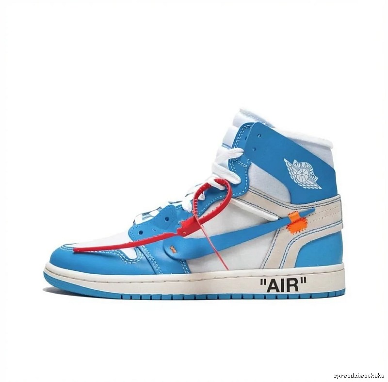 Jordan AJ1 High Top Blue and White Shoes