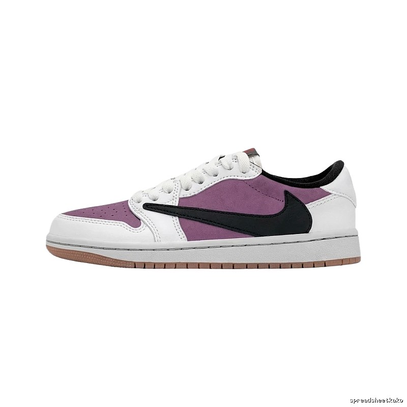 Jordan AJ1 White, Purple and Black Trendy Shoes