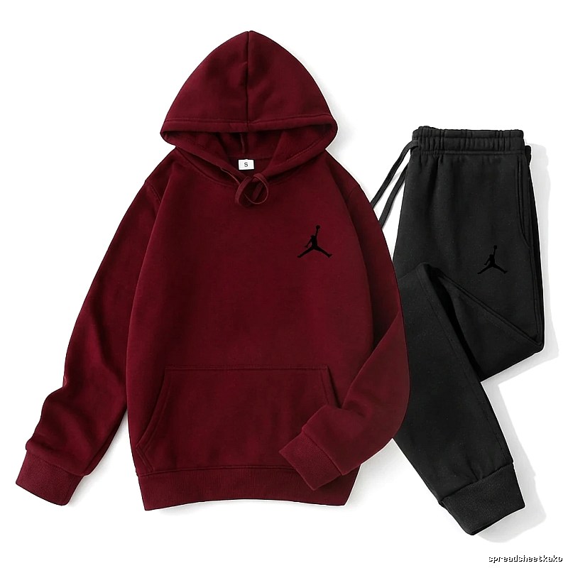 Jordan sports style burgundy suit