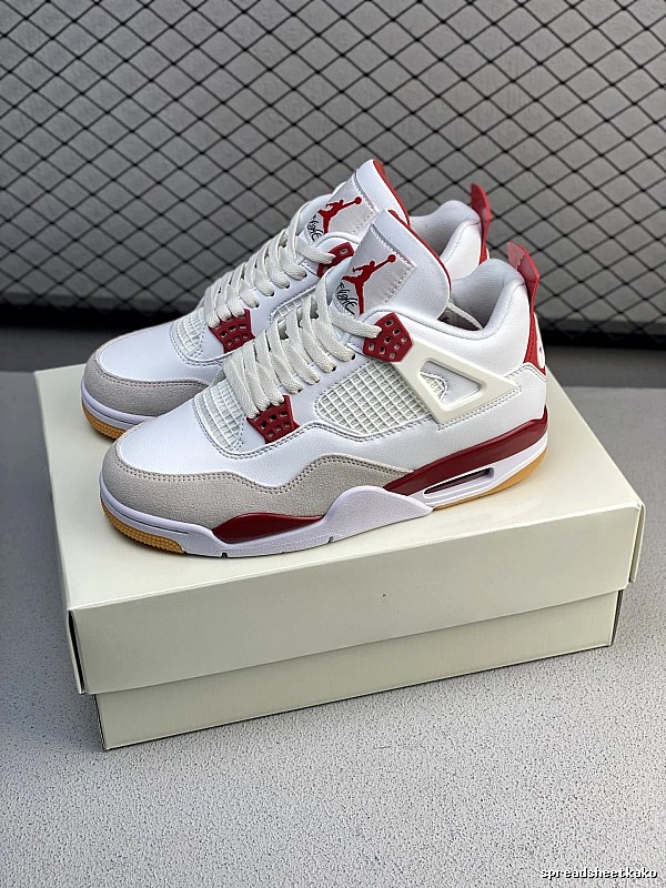 Jordan White and Red Basketball High-Tops, Structured High Top
