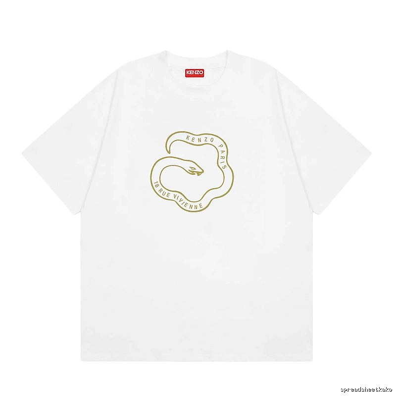 KENZO Spirit Snake Print Casual Style White T-Shirt